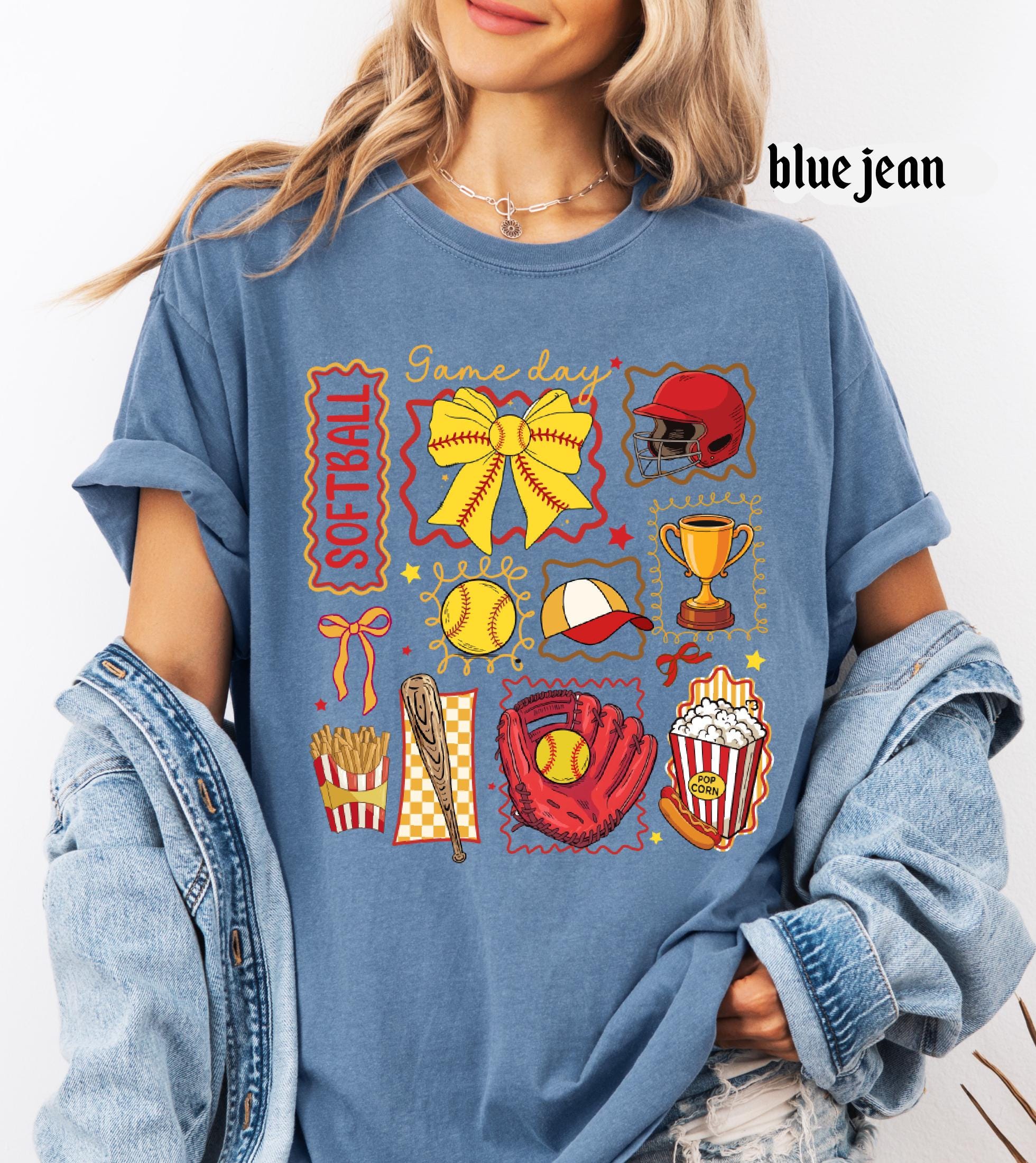 Softball Mom Comfort Colors Shirt, Softball Mama Gift, Game Day Softball Tee, Girly Softball Tee, Softball Sister T-Shirt, Retro Sports Top