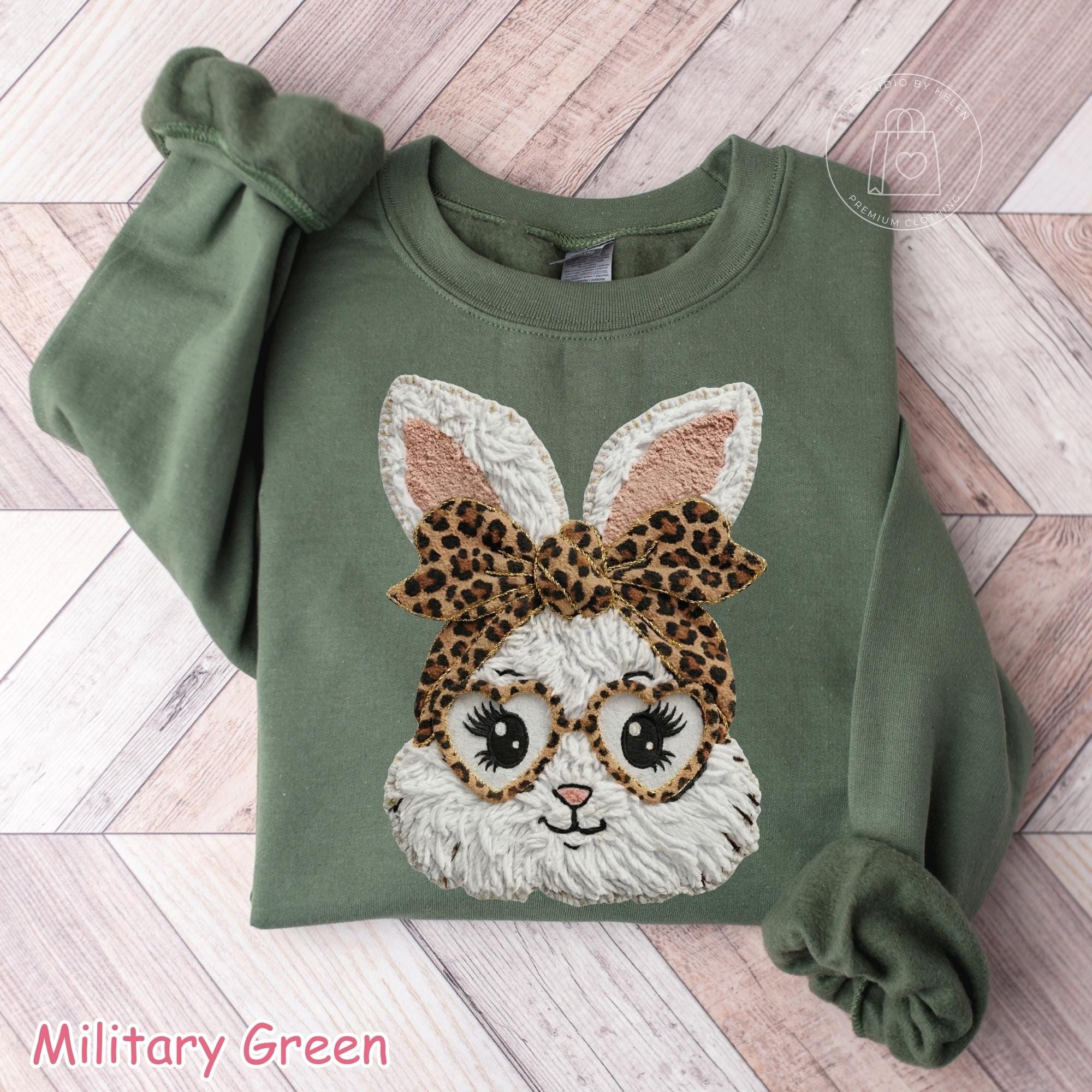 Leopard Bunny Sweatshirt, Coquette Bow Easter Sweatshirt, Girly Easter Shirt, Rabbit Sweatshirt, Womens Easter Shirt, Cute Easter Gift