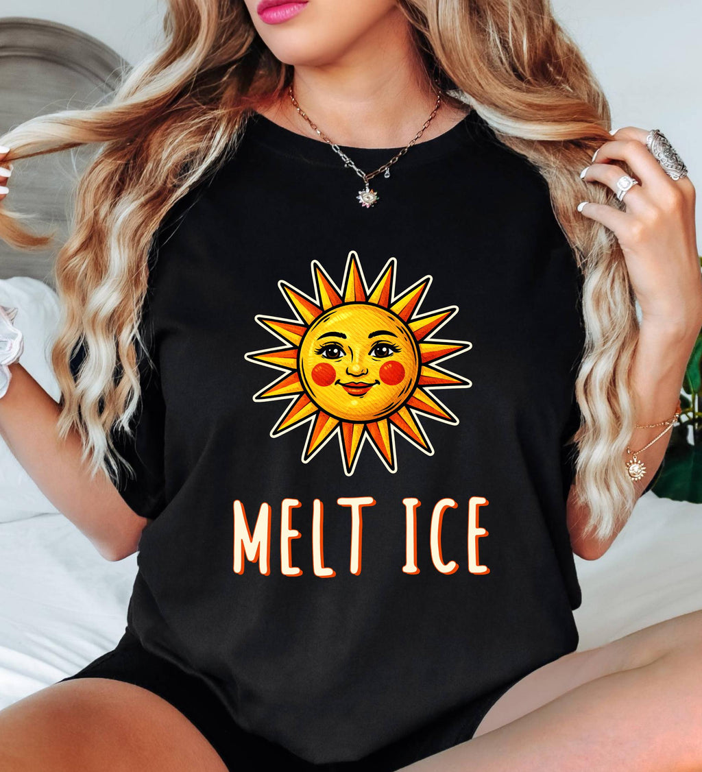 Funny Melt ICE Comfort Colors© Shirt, Abolish ICE T-Shirt, Feminist Social Justice, Pro Immigration, Activist Sun Melting Ice