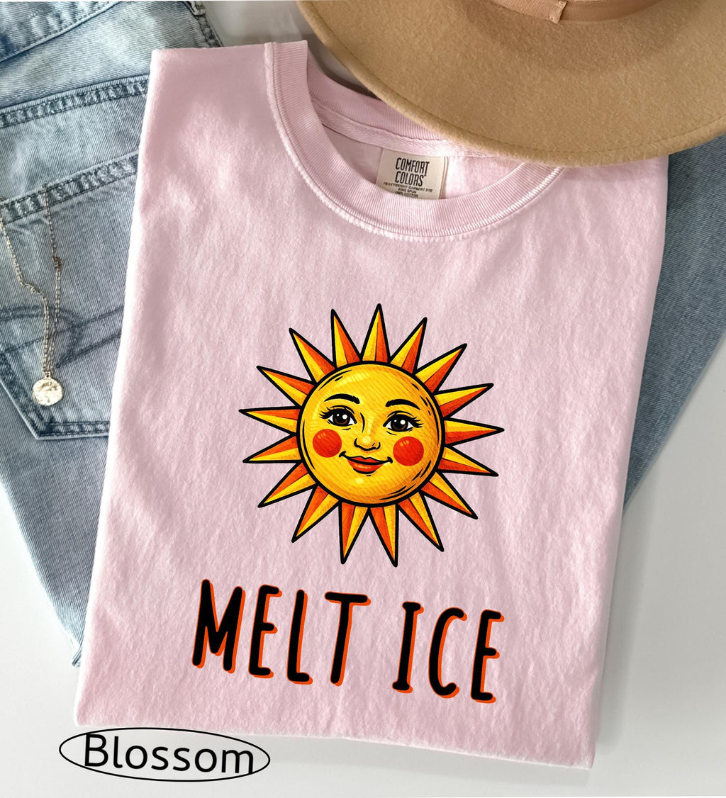 Funny Melt ICE Comfort Colors© Shirt, Abolish ICE T-Shirt, Feminist Social Justice, Pro Immigration, Activist Sun Melting Ice