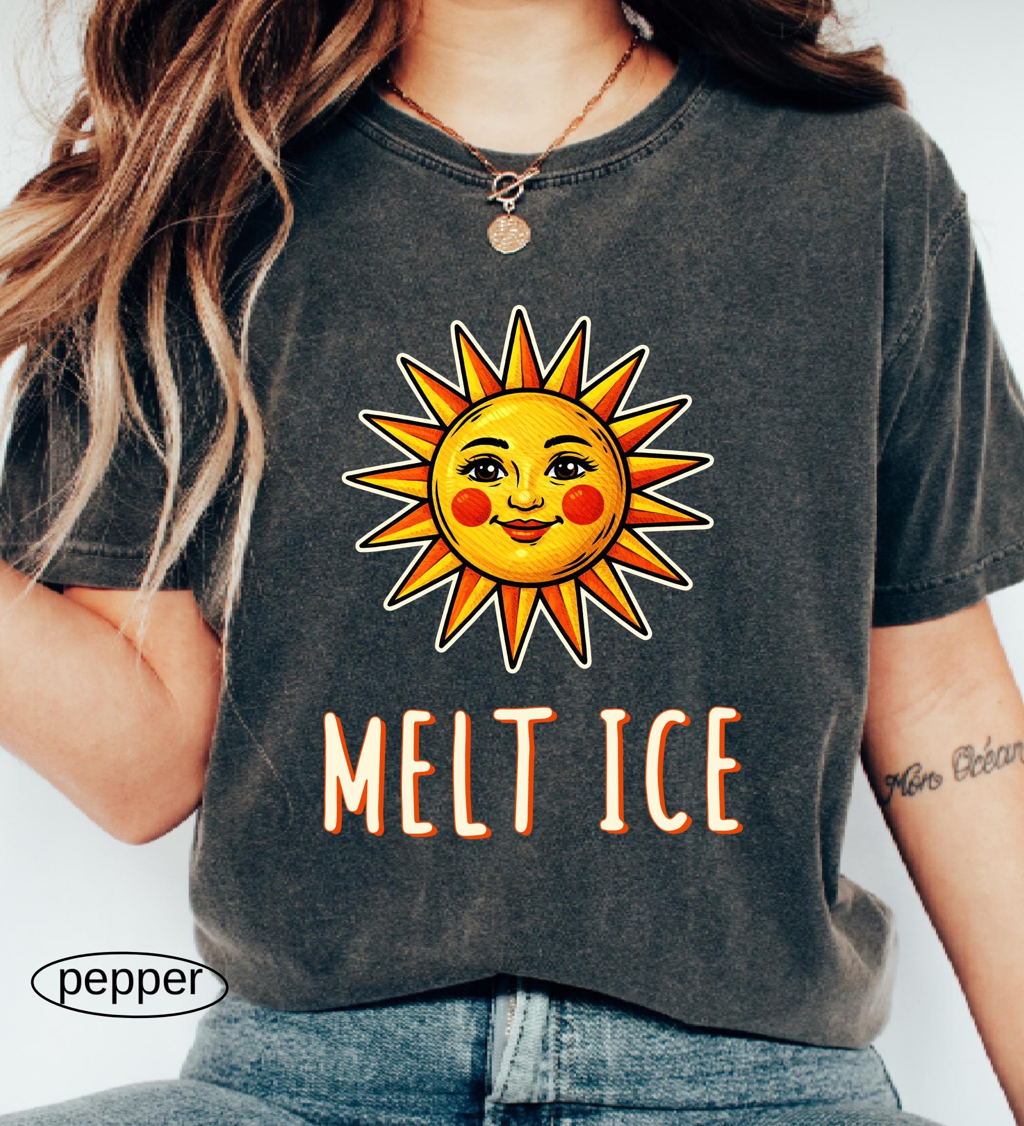 Funny Melt ICE Comfort Colors© Shirt, Abolish ICE T-Shirt, Feminist Social Justice, Pro Immigration, Activist Sun Melting Ice