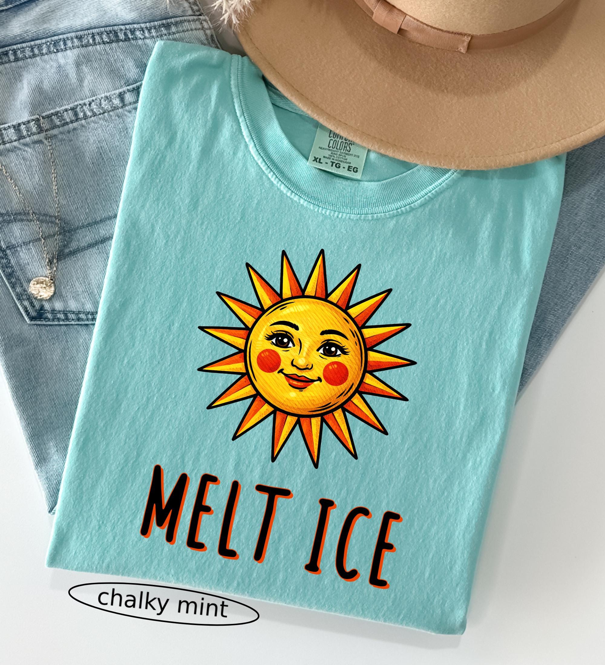 Funny Melt ICE Comfort Colors© Shirt, Abolish ICE T-Shirt, Feminist Social Justice, Pro Immigration, Activist Sun Melting Ice