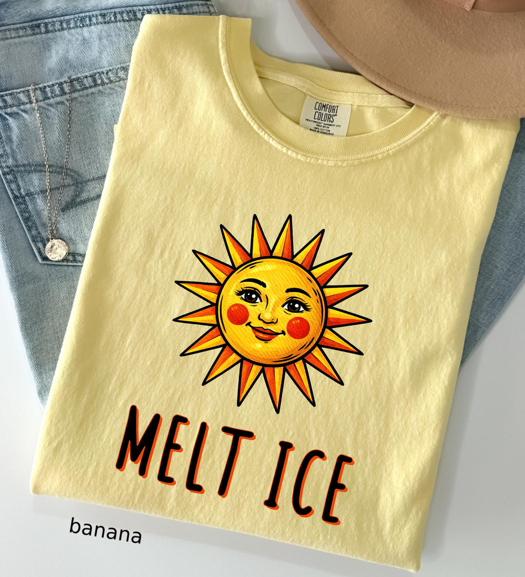 Funny Melt ICE Comfort Colors© Shirt, Abolish ICE T-Shirt, Feminist Social Justice, Pro Immigration, Activist Sun Melting Ice