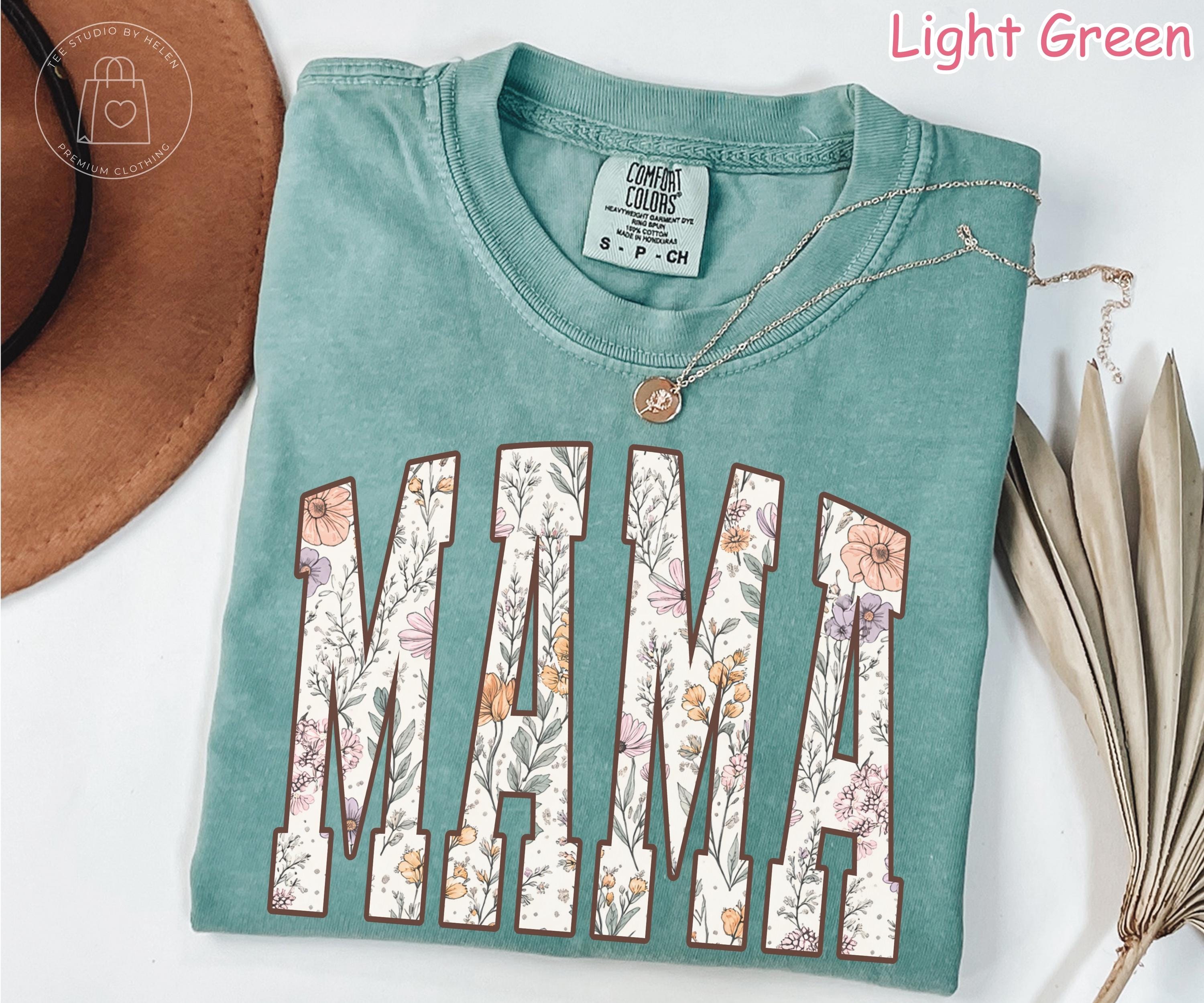 Comfort Colors® Mama Shirt, Floral Mama Shirt, Mothers Day Gift, Retro Mom Tee,  New Mom Gift, Trendy Mama T-Shirt, Shirt for Women