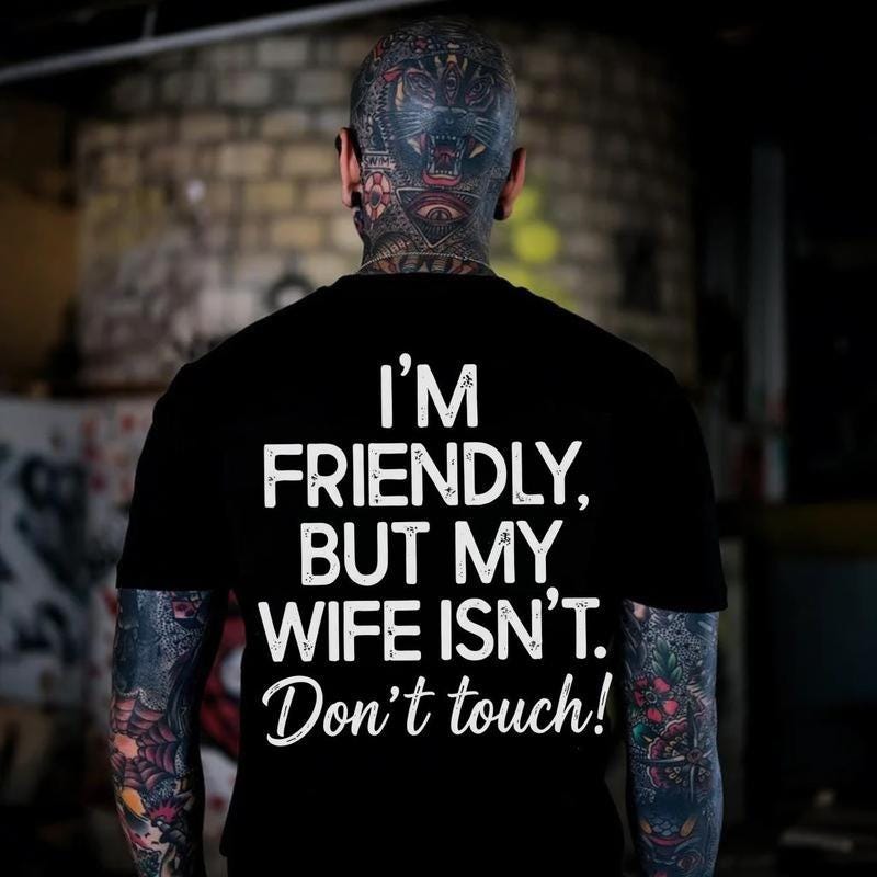 I'm Friendly But My Wife Isnt Shirt, Funny Husband Hoodie, Protective Wife Sweatshirt, Marriage Humor Tee, Sarcastic Gift, Dont Touch Top
