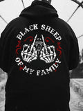 Black Sheep Of My Family Tshirt, Skeleton Middle Finger Hoodie, Snake Sweatshirt, Edgy Grunge Shirt, Sarcastic Family Gift, Dark Humor Top