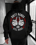 Dirty Hands Still Broke Tshirt, Skeleton Middle Finger Hoodie, Mechanic Sweatshirt, Blue Collar Shirt, Edgy Grunge Tee, Funny Handyman Gift