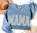 Comfort Colors®  Floral Mama Sweatshirt, Mothers Day Gift, Trendy Mom Spring Tee, Cute Gift for Mom, Pearls Flower Mama Shirt, New Mom Gift