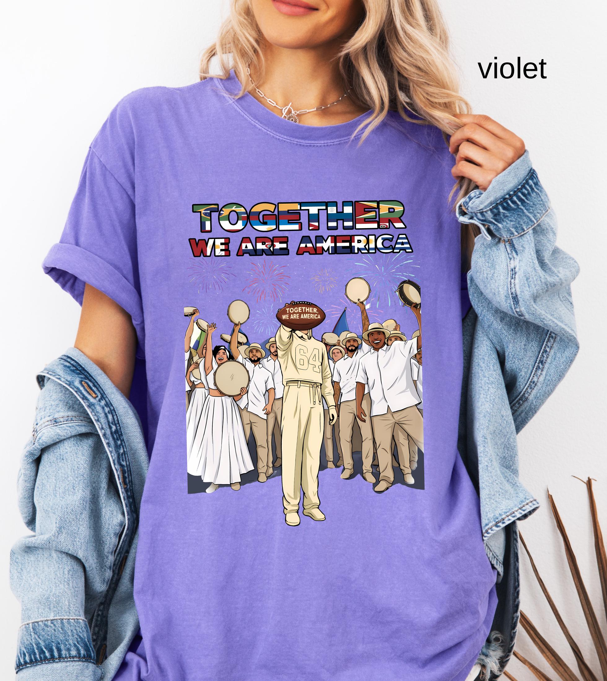 Together We Are America Comfort Colors Shirt, American Football T-Shirt, We Are America Graphic Tee Latin Pride and Immigrant Support Gift