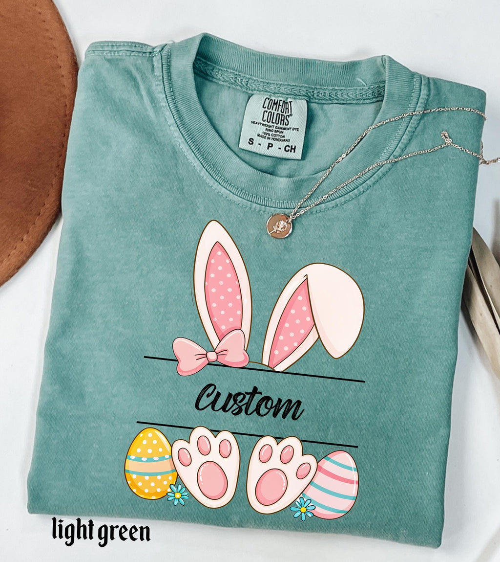 Personalized Easter Bunny Name Comfort Colors Shirt, Happy Easter Custom Teacher Easter Gifts, Spring  Womens, Easter Family Trip Tee