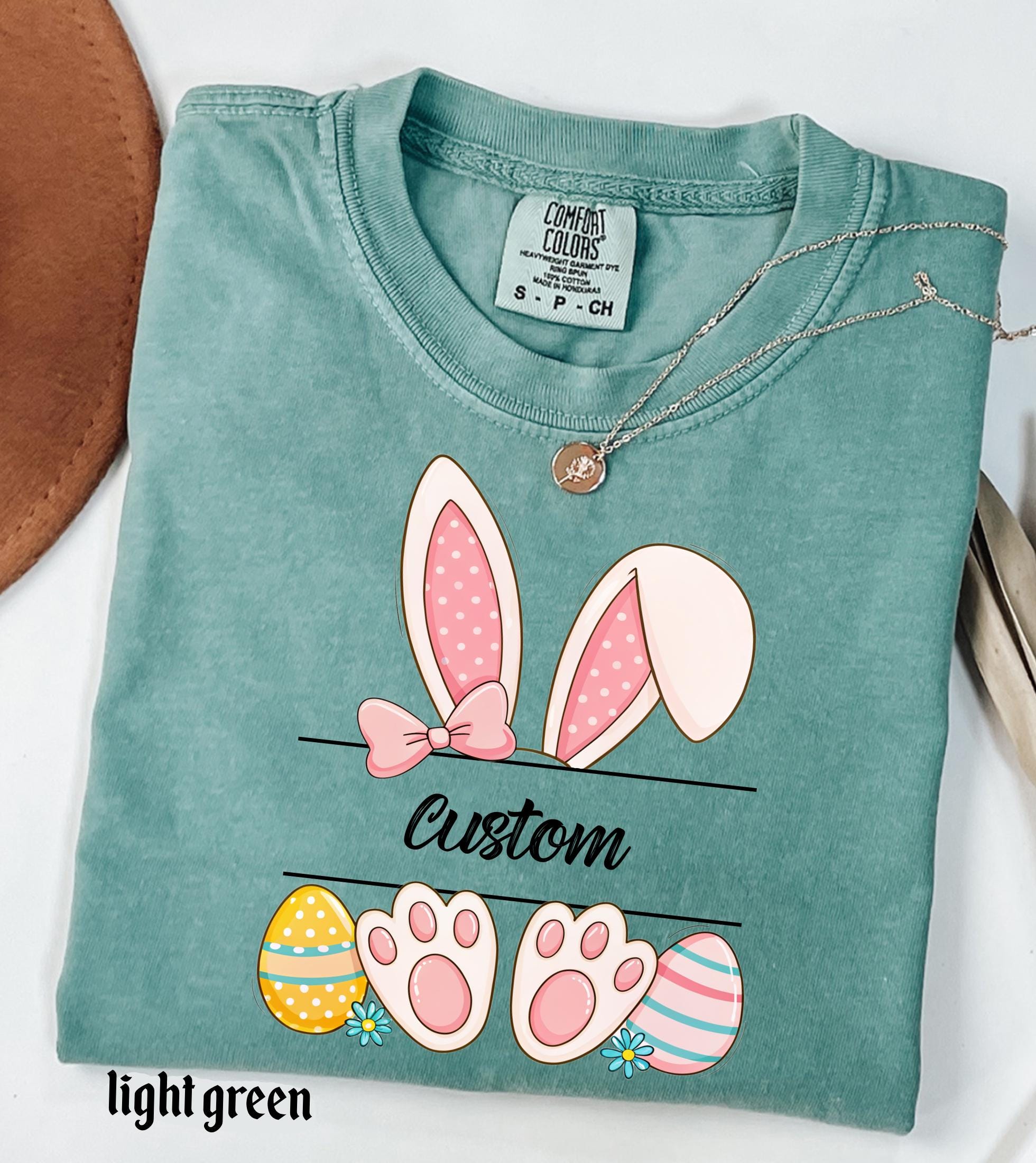 Personalized Easter Bunny Name Comfort Colors Shirt, Happy Easter Custom Teacher Easter Gifts, Spring  Womens, Easter Family Trip Tee