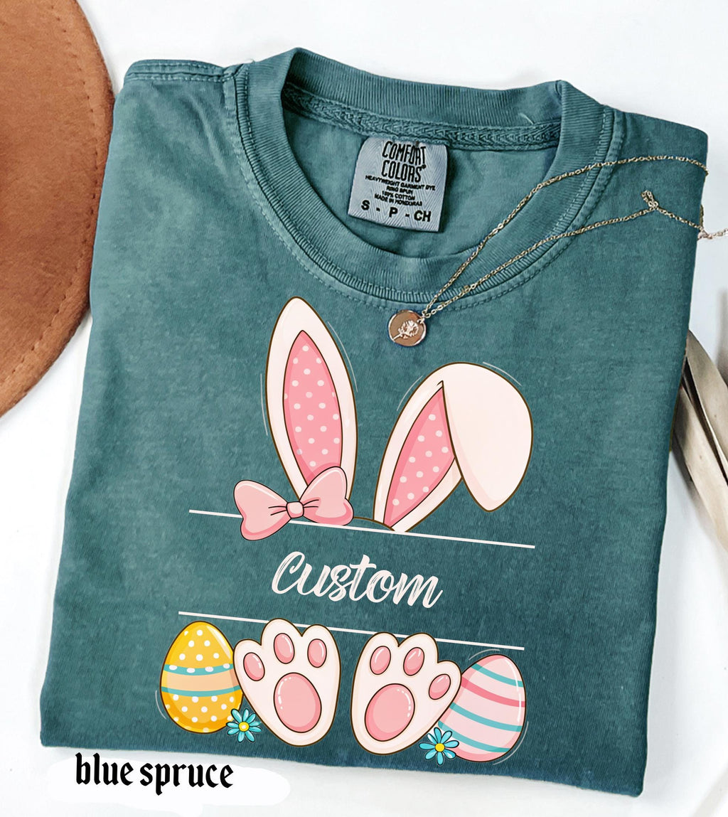 Personalized Easter Bunny Name Comfort Colors Shirt, Happy Easter Custom Teacher Easter Gifts, Spring  Womens, Easter Family Trip Tee