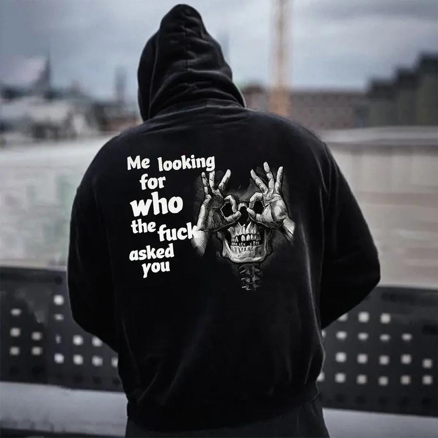 Me Looking For Who The Fck Asked You Tshirt, Sarcastic Skull Hoodie, Dark Humor Sweatshirt, Antisocial Tee, Edgy Gag Gift For Men