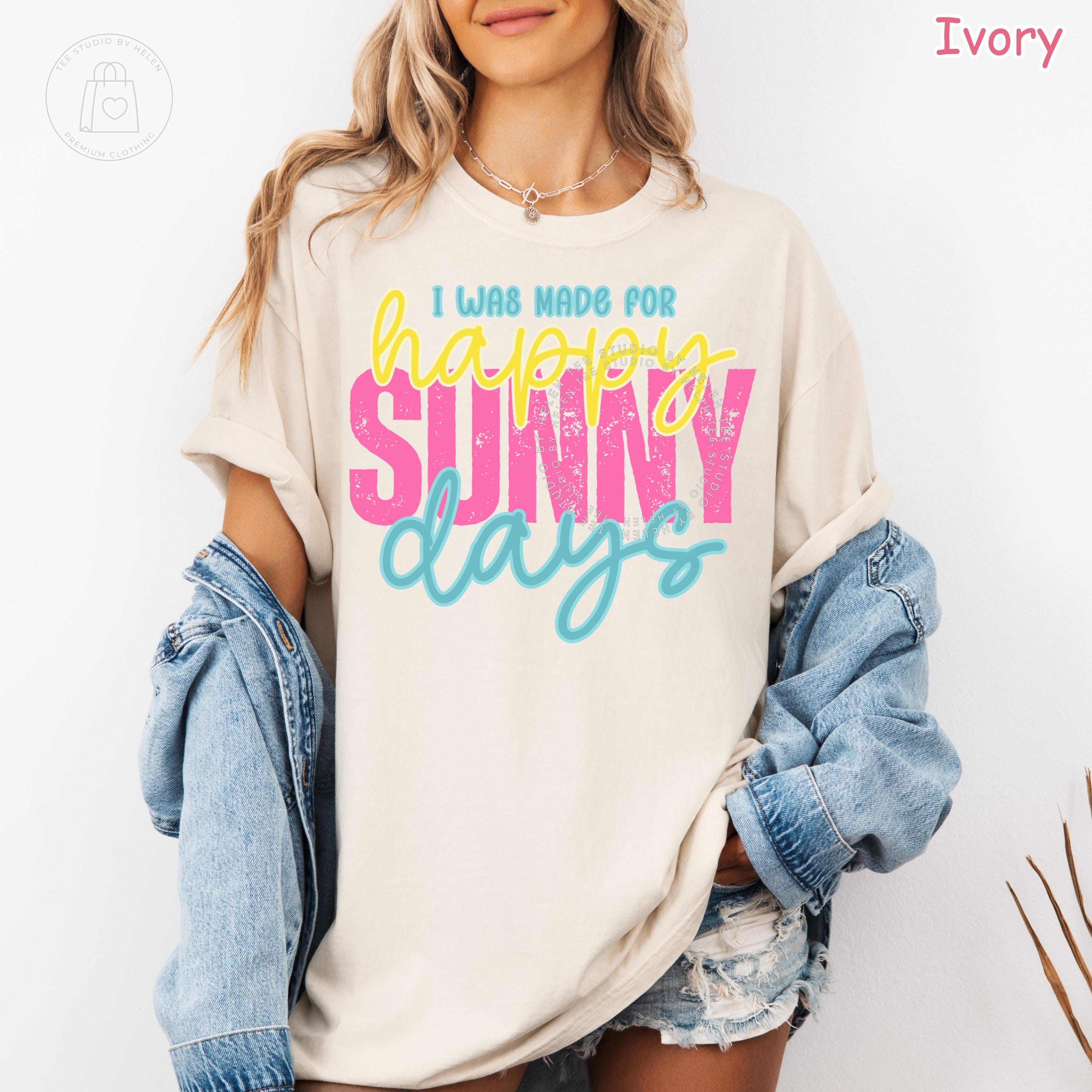 Comfort Colors® Happy Sunny Days Shirt, Retro Summer Shirt for Women, Beach Vacation Shirt, Trendy Spring Graphic Tee, Sunshine Shirt