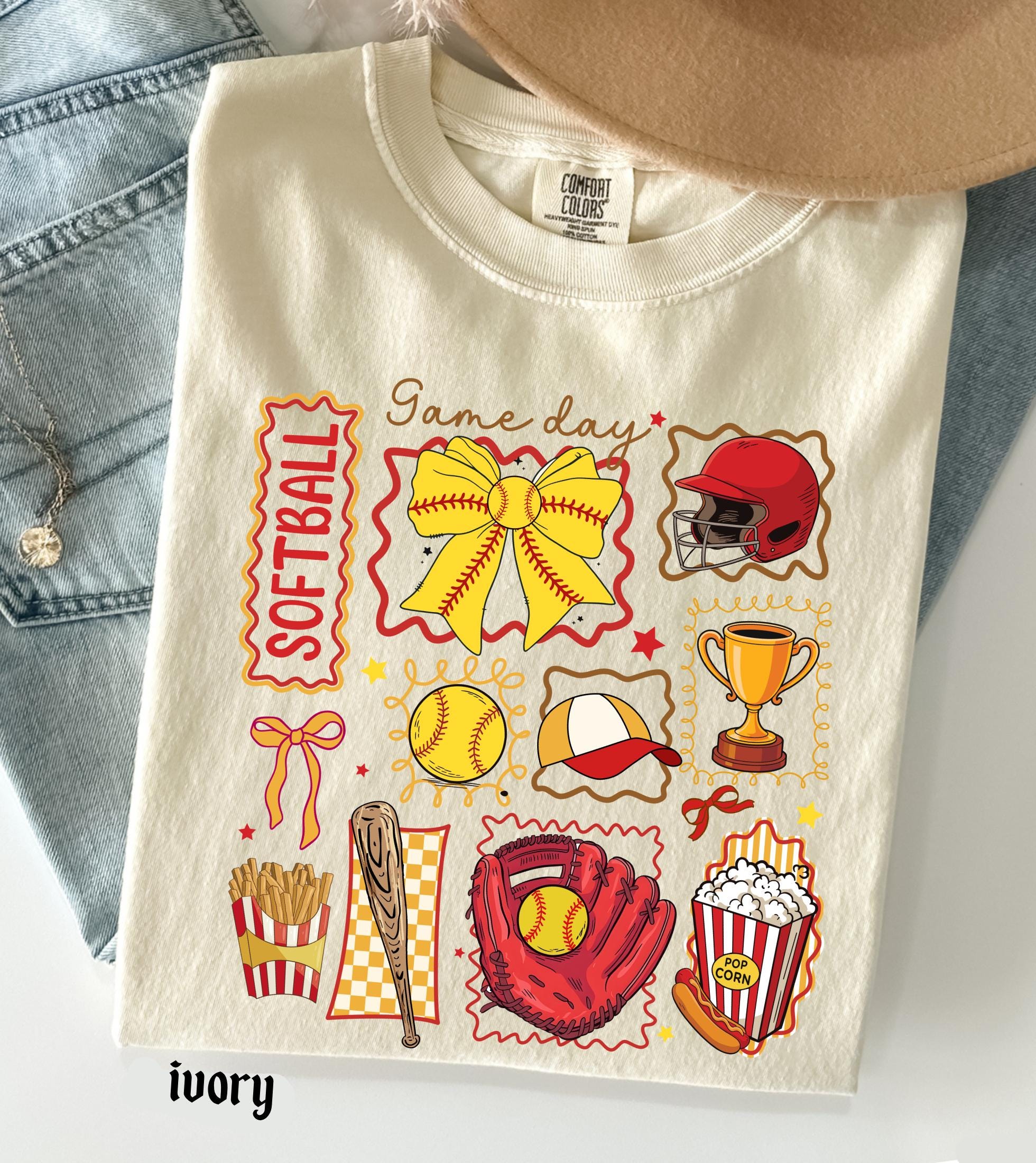 Softball Mom Comfort Colors Shirt, Softball Mama Gift, Game Day Softball Tee, Girly Softball Tee, Softball Sister T-Shirt, Retro Sports Top