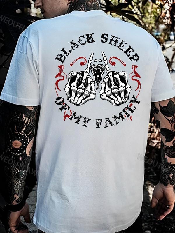 Black Sheep Of My Family Tshirt, Skeleton Middle Finger Hoodie, Snake Sweatshirt, Edgy Grunge Shirt, Sarcastic Family Gift, Dark Humor Top