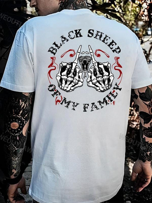 Black Sheep Of My Family Tshirt, Skeleton Middle Finger Hoodie, Snake Sweatshirt, Edgy Grunge Shirt, Sarcastic Family Gift, Dark Humor Top