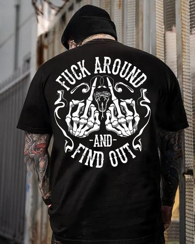 Fck Around Find Out Tshirt, Skeleton Middle Finger Hoodie, Snake Sweatshirt, FAFO Shirt, Edgy Grunge Clothing, Rude Dark Humor Gift