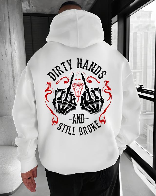 Dirty Hands Still Broke Tshirt, Skeleton Middle Finger Hoodie, Mechanic Sweatshirt, Blue Collar Shirt, Edgy Grunge Tee, Funny Handyman Gift