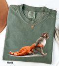 Viral Monkey Punch Graphic Comfort Colors Shirt, Lonely Baby Monkey Holding Plush Toy, Cute Emotional Gift for Animal Lovers