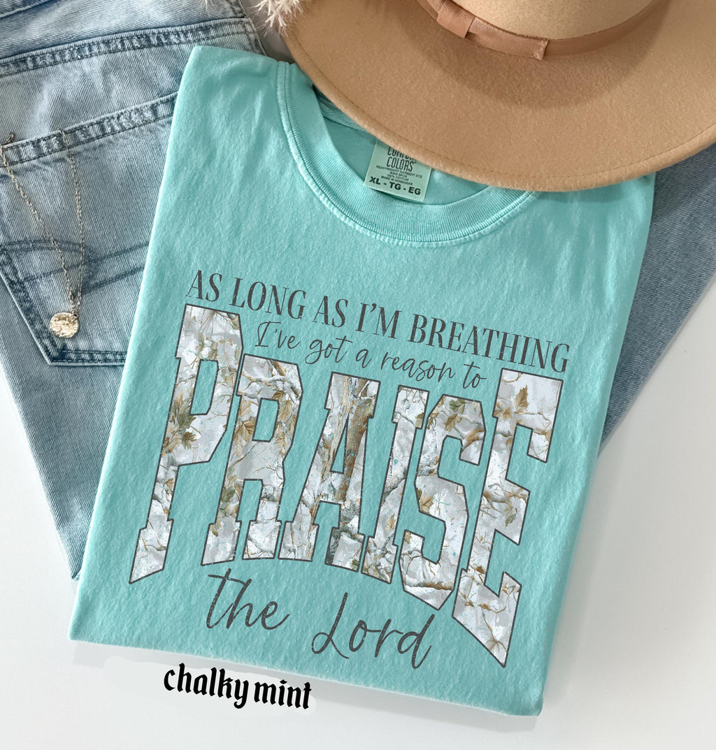 Comfort Colors© Christian Shirt: As Long As I'm Breathing I've Got a Reason To Praise, Praise the Lord Shirt, Brandon Lake Elevation Worship