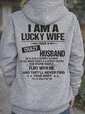 Lucky Wife Shirt, Crazy Husband Hoodie, Grumpy Old Man Sweatshirt, Funny Marriage Gift, Protective Hubby Tee, Anniversary Present For Her