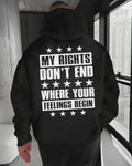 My Rights Dont End Tshirt, Where Your Feelings Begin Hoodie, Conservative Sweatshirt, Patriotic Shirt, Freedom Of Speech Graphic Tee