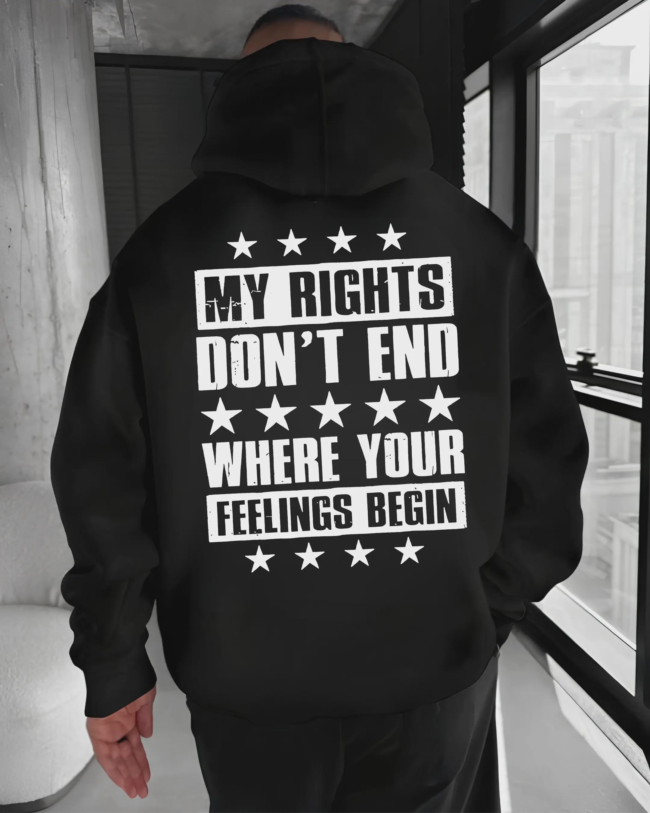 My Rights Dont End Tshirt, Where Your Feelings Begin Hoodie, Conservative Sweatshirt, Patriotic Shirt, Freedom Of Speech Graphic Tee
