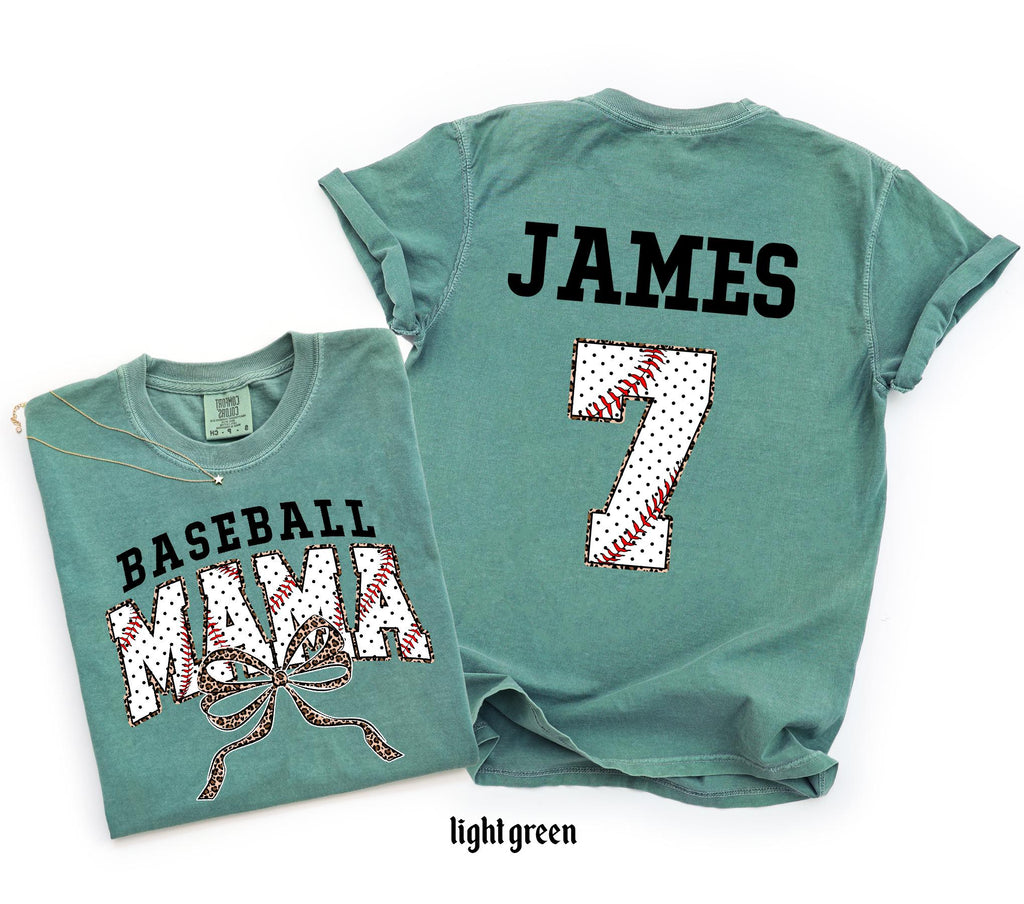 Customized Baseball Mom Comfort Colors Shirt, Personalized Game Day T-Shirt, Your Name Number Baseball Shirt, Baseball Player Sports Mom Tee