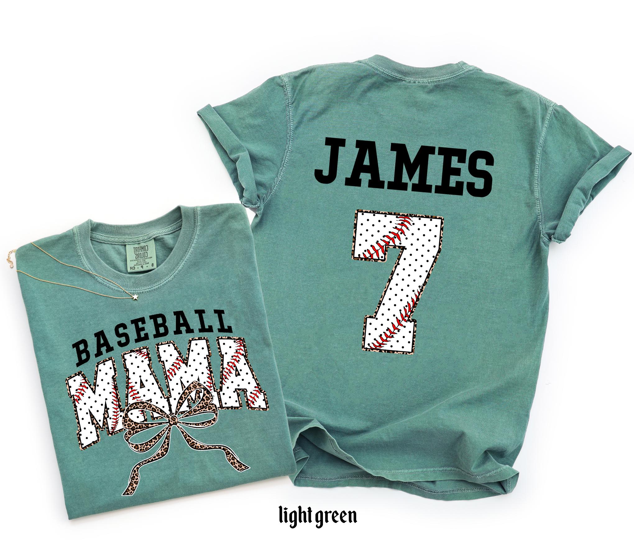 Customized Baseball Mom Comfort Colors Shirt, Personalized Game Day T-Shirt, Your Name Number Baseball Shirt, Baseball Player Sports Mom Tee