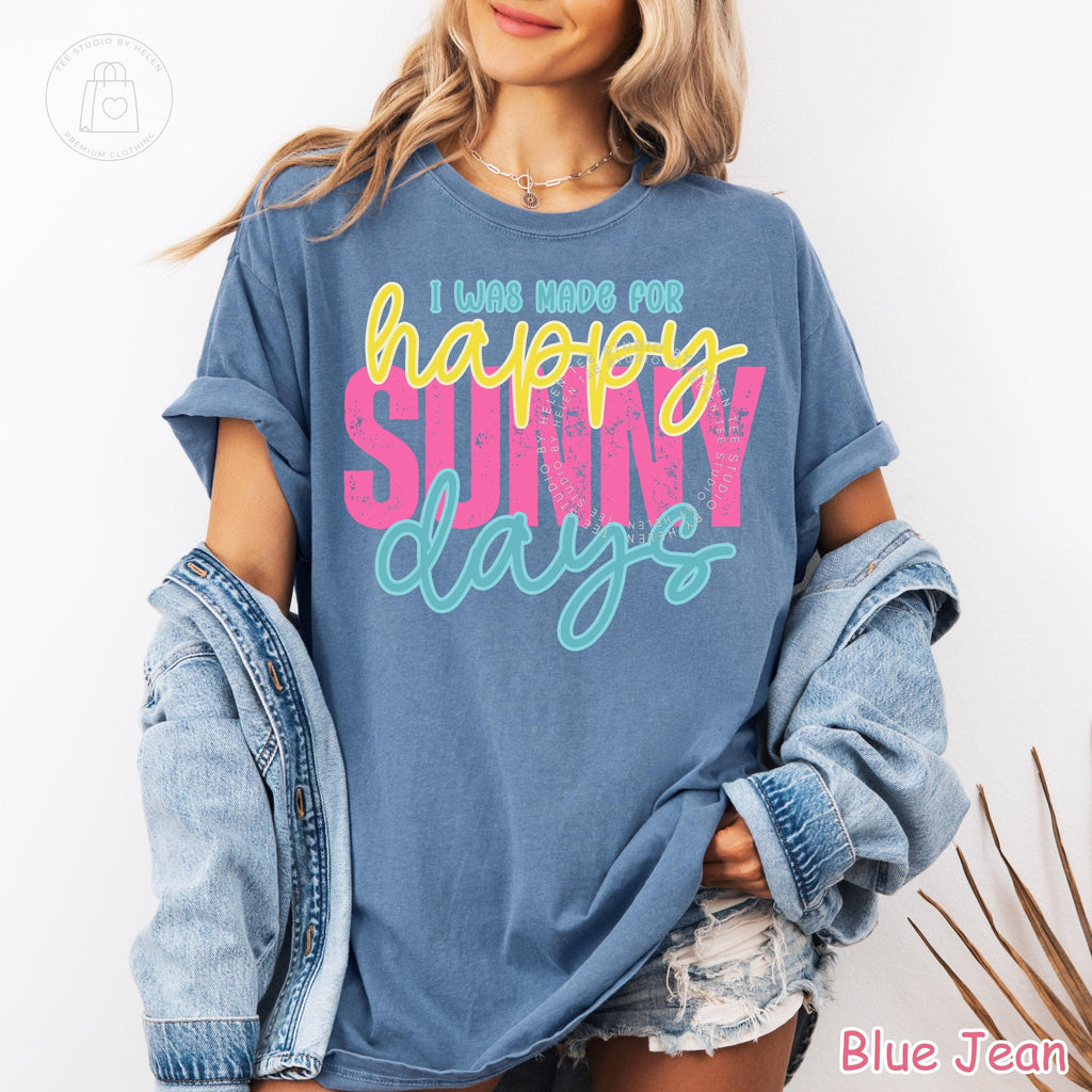 Comfort Colors® Happy Sunny Days Shirt, Retro Summer Shirt for Women, Beach Vacation Shirt, Trendy Spring Graphic Tee, Sunshine Shirt